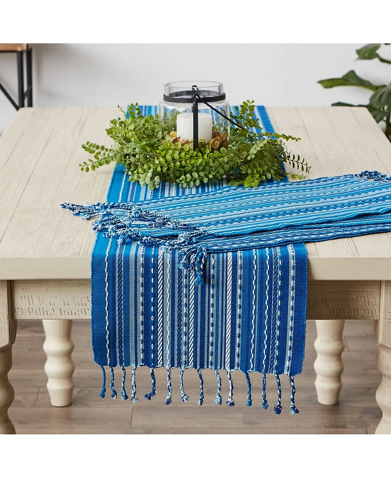 Design Imports Stripe with Fringe Placemat, Set of 6