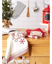 Design Imports Santa Chef Clause Kitchen, Let It Snow Dishtowel, Set of 3