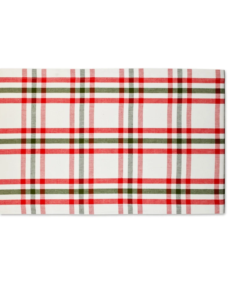 Design Imports Kitchen and Table Top Jolly Tree Collection Table Runner, Nutcracker Plaid, 14" x 108"