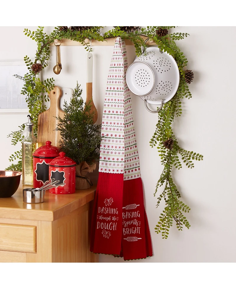 Design Imports Kitchen Towel Holiday Baking Kitchen Scarf, 4" x 70"