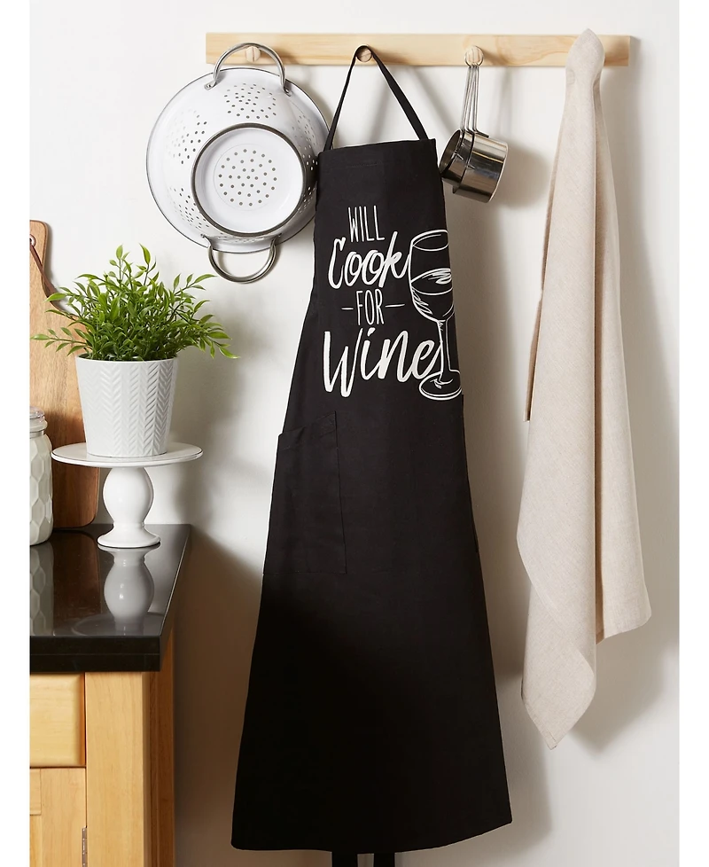Design Imports Chef Printed Apron, Cook for Wine, 1 Piece