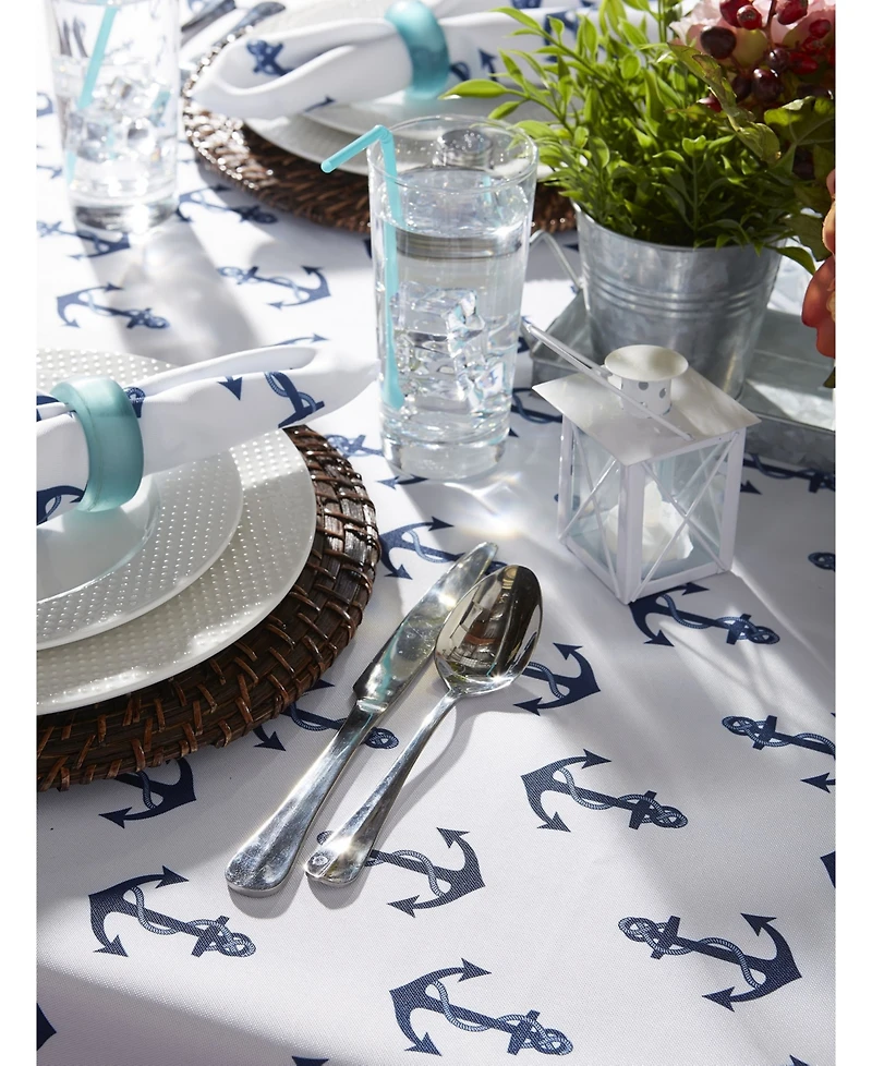 Design Imports Anchors Print Outdoor Tablecloth, 60" x 84"