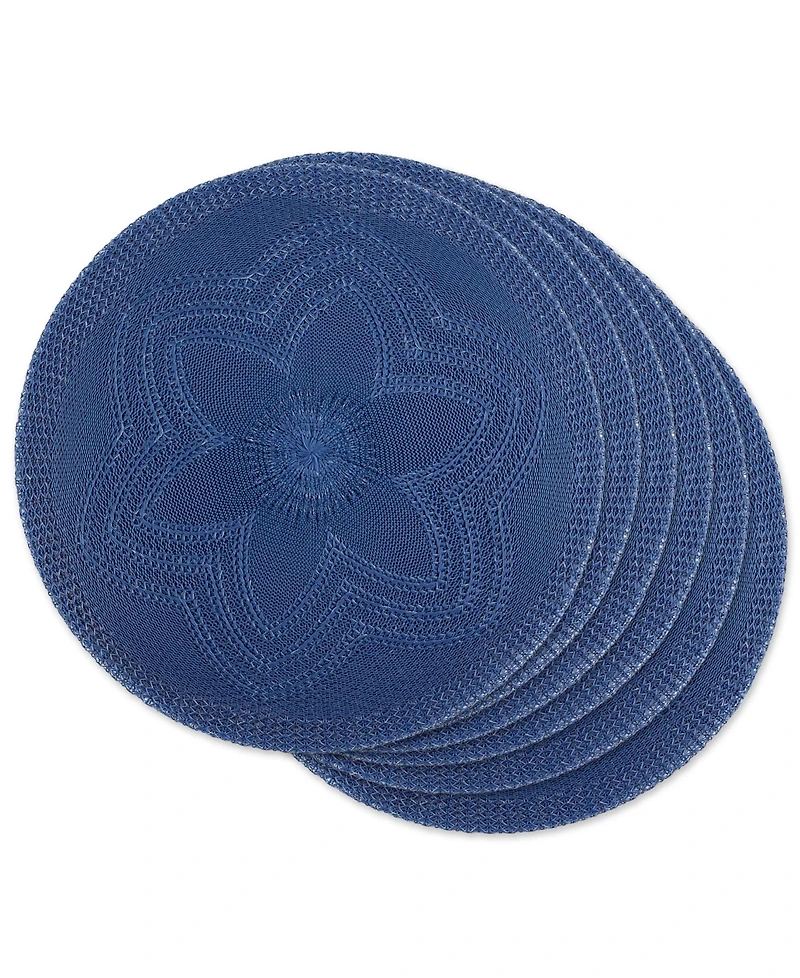 Design Imports Floral Woven Round Placemat, Set of 6