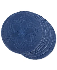 Design Imports Floral Woven Round Placemat, Set of 6