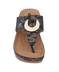 Gc Shoes Women's Genelle Thong Wedge Sandals