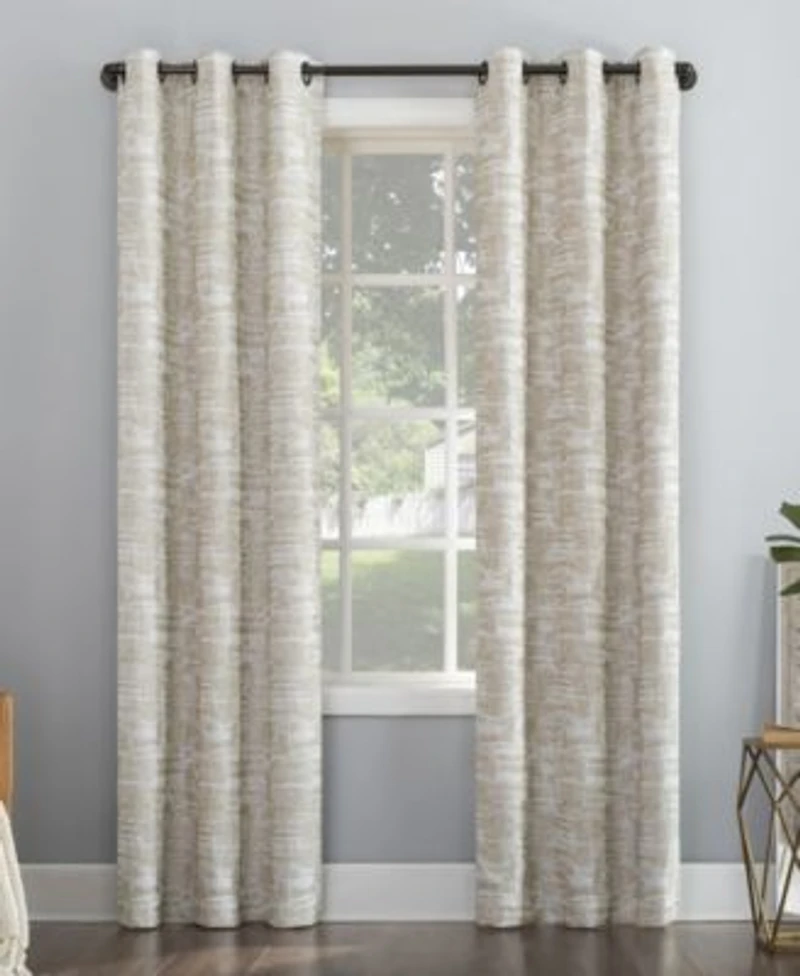 Sun Zero Parrish Distressed Grid Thermal Extreme 100 Blackout Grommet Curtain Panel Collection
