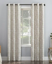 Sun Zero Parrish Distressed Grid Thermal Extreme 100 Blackout Grommet Curtain Panel Collection