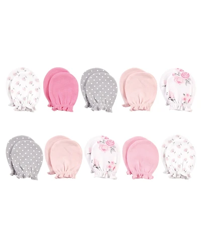 Hudson Baby Baby Girls Hudson Cotton Scratch Mittens, Enchanted Forest, 0-6 Months