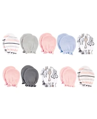 Hudson Baby Baby Girls Hudson Cotton Scratch Mittens, Enchanted Forest, 0-6 Months