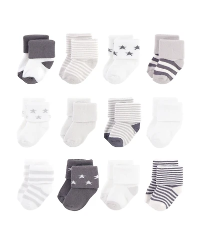 Touched by Nature Baby Boys Unisex 12Pk Natural Terry Socks