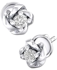 Diamond Swirl Stud Earrings (1/10 ct. t.w.) 10k White Gold or Yellow