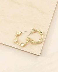 Ettika Simple Gold Plated Nugget Hoops