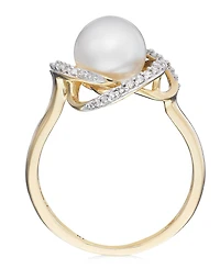 Honora Cultured Freshwater Pearl (8mm) & Diamond (1/8 ct. t.w.) Ring in 14k Gold