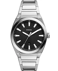 Fossil Men's Everett Silver-Tone Stainless Steel Bracelet Watch 42mm