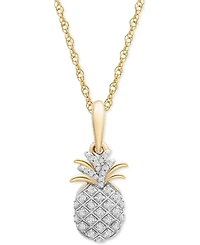 Wrapped Diamond Pineapple 18" Pendant Necklace (1/10 ct. t.w.) in 10k Gold
