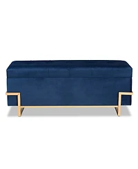 Parker Glam and Luxe Velvet Upholstered Storage Ottoman