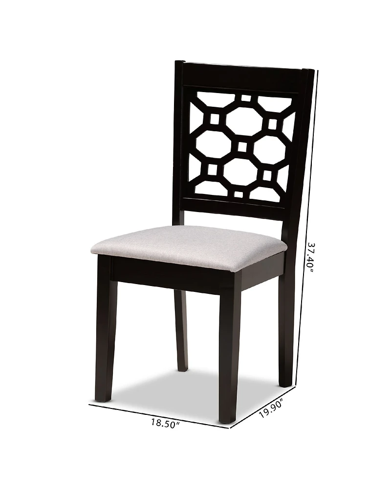 Peter Modern and Contemporary Fabric Upholstered 4 Piece Dining Chair Set