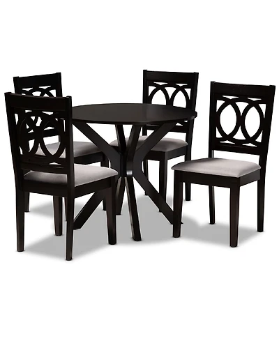 Sanne Modern and Contemporary Fabric Upholstered 5 Piece Dining Set