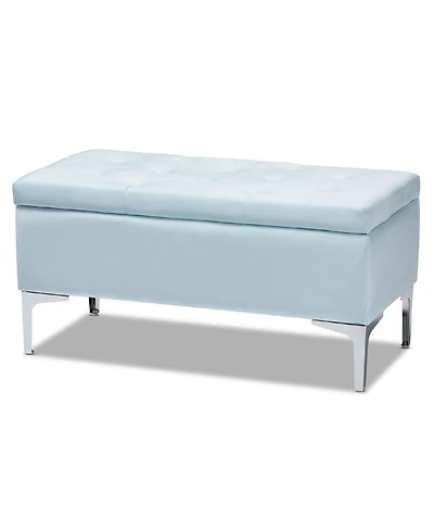 Mabel Modern and Contemporary Transitional Velvet Fabric Upholstered Storage Ottoman
