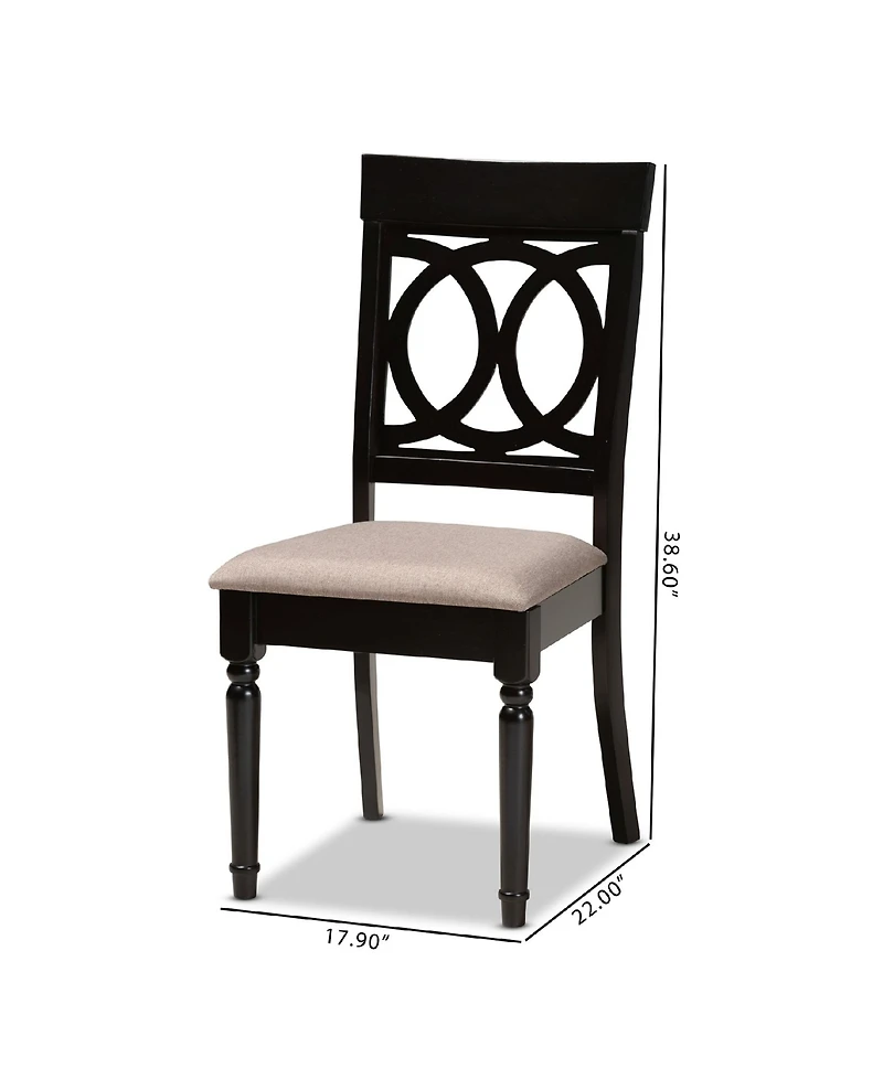 Lucie Modern and Contemporary Fabric Upholstered 2 Piece Dining Chair Set Set