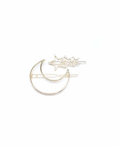 Women's Crescent Moon and Stars Hair Clip Set, Pack of 2