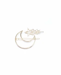 Women's Crescent Moon and Stars Hair Clip Set, Pack of 2