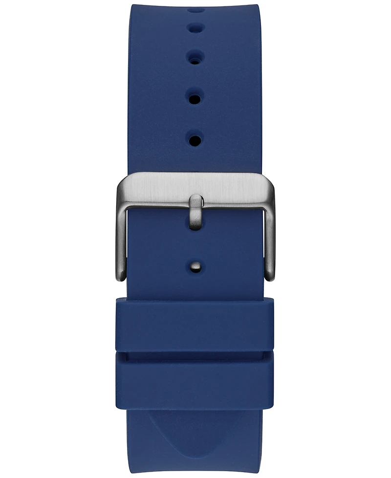 Guess Men's Blue Silicone Strap Watch 43mm