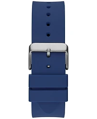 Guess Men's Blue Silicone Strap Watch 43mm