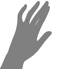 Sapphire (9/10 ct. t.w.) and Diamond Accent Ring 14k White Gold (Also Available Tanzanite