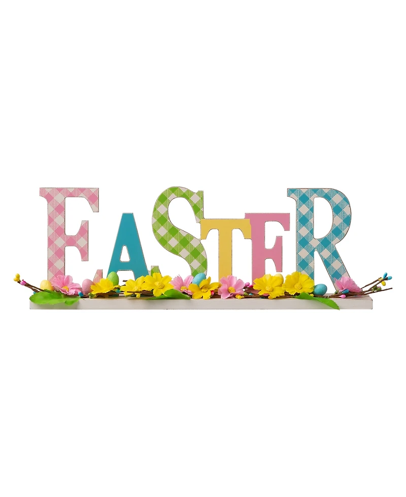 Glitzhome 16''L Wooden "Easter" Table Decor