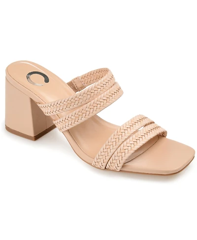Journee Collection Women's Natia Woven Block Heel Sandals