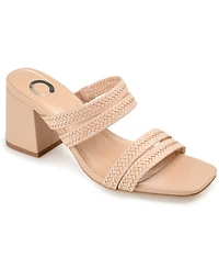 Journee Collection Women's Natia Woven Block Heel Sandals