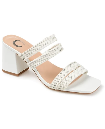 Journee Collection Women's Natia Woven Block Heel Sandals