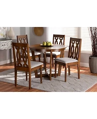 Julie Modern and Contemporary Fabric Upholstered 5 Piece Dining Set