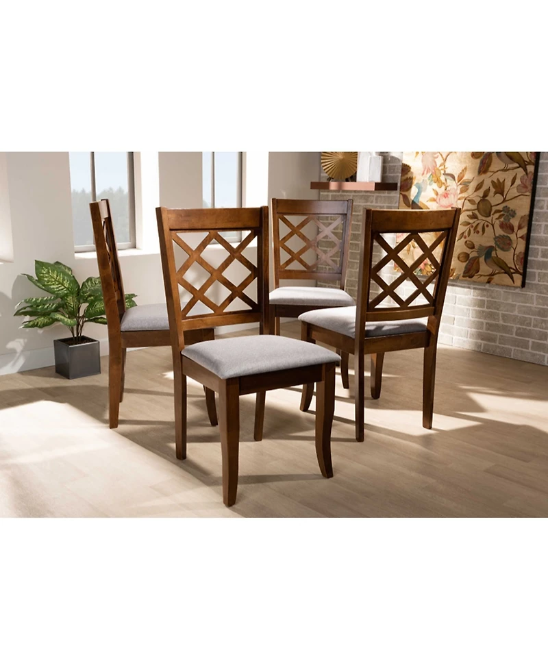 Brigitte Modern and Contemporary Fabric Upholstered 4 Piece Dining Chair Set