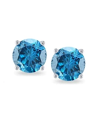 Blue Diamond Stud Earrings (1 ct. t.w.) in 14K White Gold