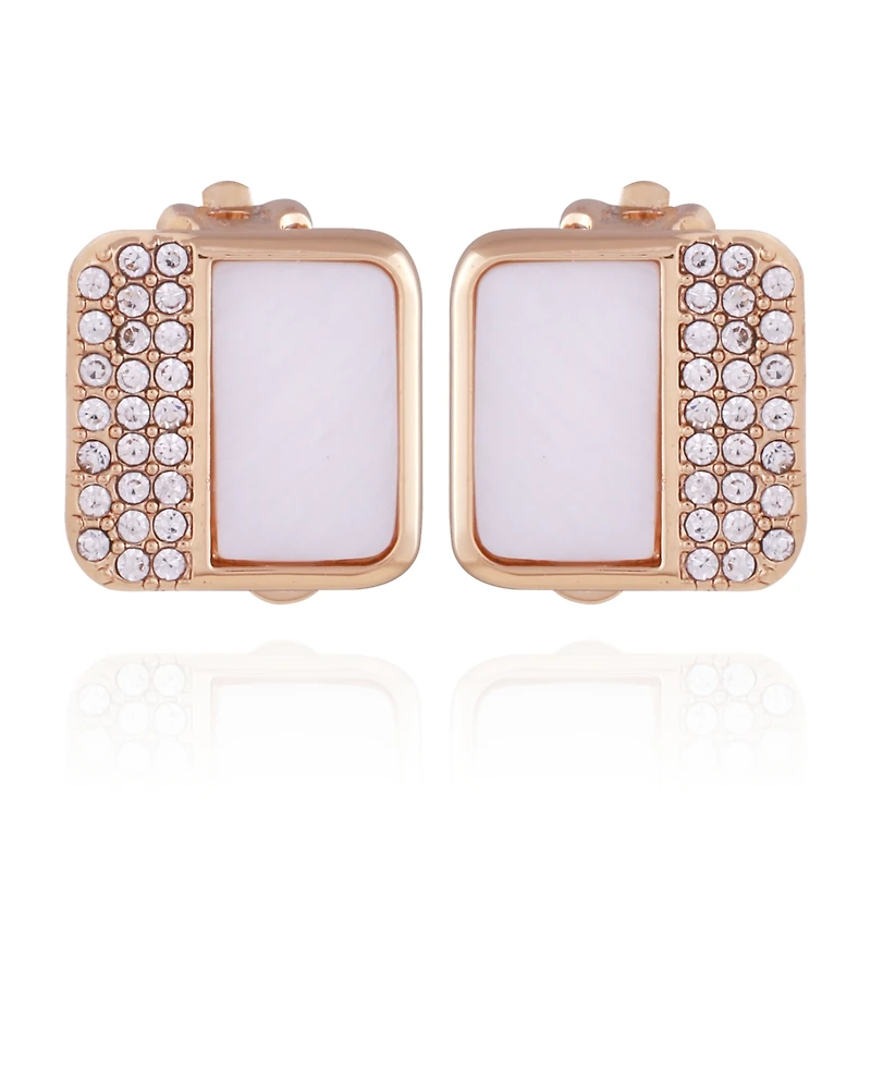 T Tahari Women's Shell Chic Button Clip Earring