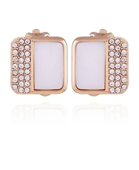 T Tahari Women's Shell Chic Button Clip Earring