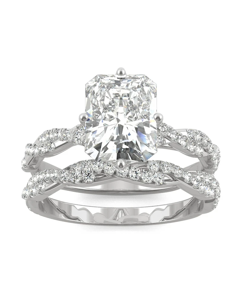 Moissanite Radiant Bridal Set 3-3/8 ct. t.w. Diamond Equivalent 14k White Gold