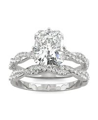Moissanite Radiant Bridal Set 3-3/8 ct. t.w. Diamond Equivalent 14k White Gold