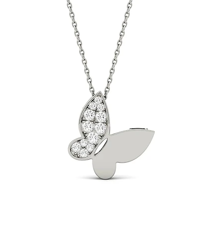 Moissanite Butterfly Pendant 1/6 ct. t.w. Diamond Equivalent in 14k White or Yellow Gold