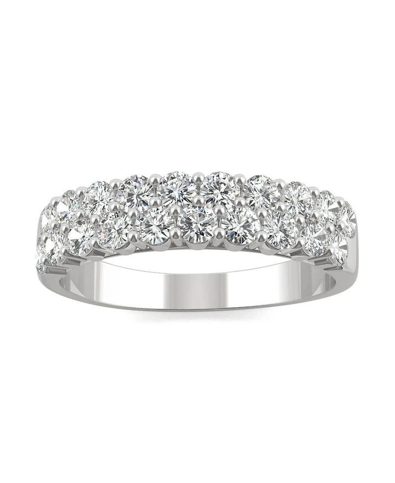 Moissanite Two Row Band 1 ct. t.w. Diamond Equivalent 14k White Gold