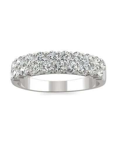 Moissanite Two Row Band 1 ct. t.w. Diamond Equivalent 14k White Gold