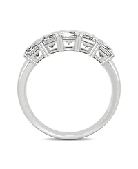 Moissanite Emerald Five Stone Band 2-9/10 ct. t.w. Diamond Equivalent 14k White Gold