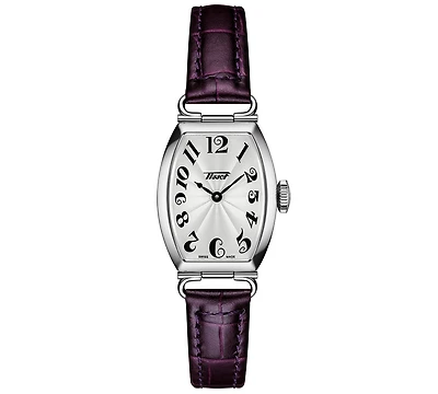 Tissot Women's Swiss Heritage Porto Purple Leather Strap Watch 22x30mm