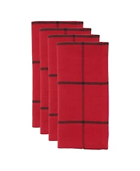 Saro Lifestyle Cotton Table Napkins with Simple Plaid Design, Set of 4, 20" x 20"