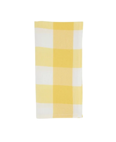 Saro Lifestyle Buffalo Plaid Check Pattern Design Cotton Napkins, Set of 4, 20" x 20"