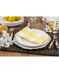 Saro Lifestyle Buffalo Plaid Check Pattern Design Cotton Napkins, Set of 4, 20" x 20"