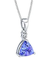 Tanzanite (1-1/4 ct. t.w.) & Diamond Accent 18" Pendant Necklace in 14k White Gold