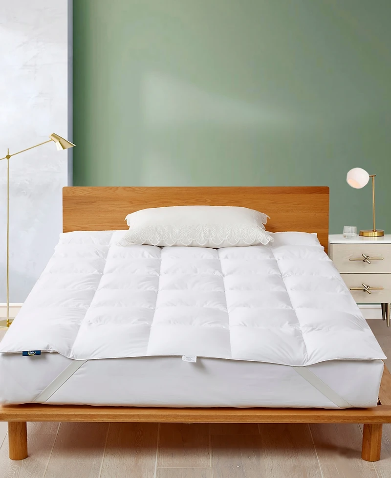 Serta White Goose Feather & Down Fiber Featherbed, Full